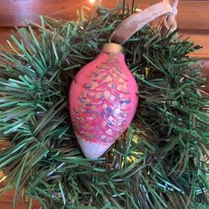 Peacock Pink and Rose Gold Christmas Tree Ornament